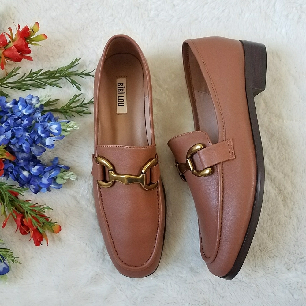 ANTHROPOLOGIE BIBI LOU ZAGREB SMOOTH LEATHER HORSEBIT LOAFERS